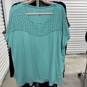 Lane Bryant | Eyelet Top in Mint Green | size 22/24